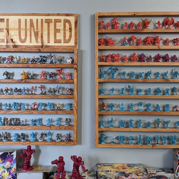 Marvel United display shelf for miniatures, X-Men United, wall display, miniature storage, board game, mini's, Avengers