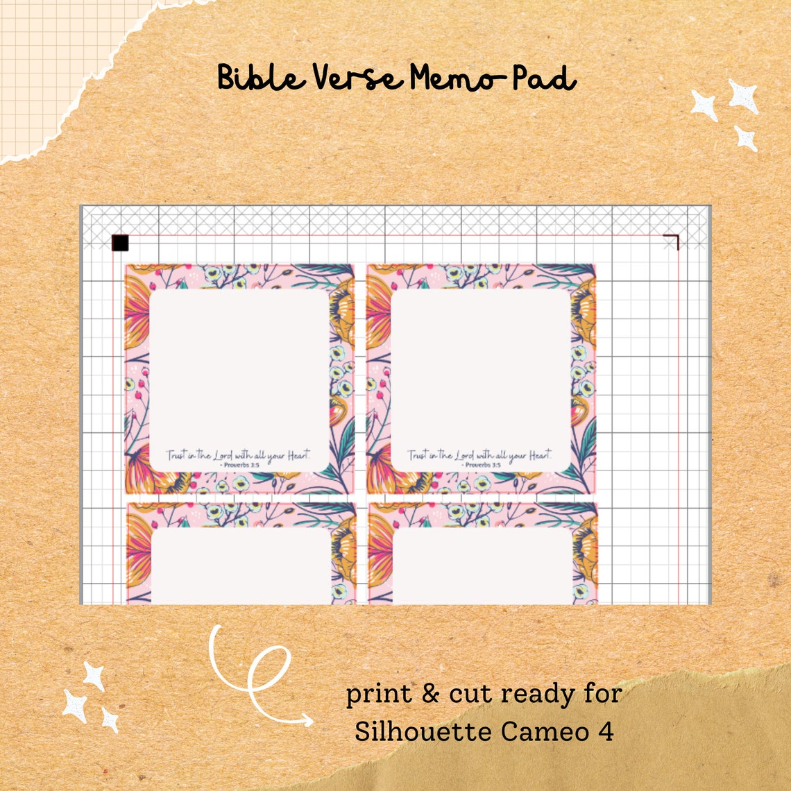Printable Bible Verse Memo Pad Christian Notepad Template Digital ...