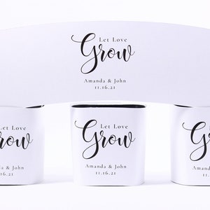 Custom Let Love Grow Wedding Succulent Wrapper - White