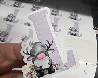 Personalised custom Letter Alphabet Christmas gonk Stickers