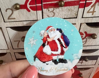 24 Christmas stickers, Christmas Labels, Christmas Gift Labels Family Santa & made a clause inspired personalised
