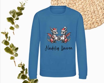Kids Nadolig Llawen Welsh Christmas Dragon Unisex Xmas Jumper Choice of Colours