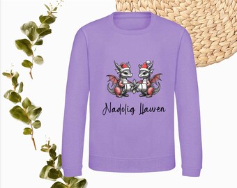 Kids Nadolig Llawen Welsh Christmas Dragon Unisex Xmas Jumper Choice of Colours