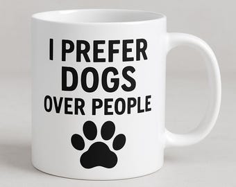 Sarcastische mok, sarcastisch citaatcadeau, mok werkplek, kantoor kerstcadeaus, propcadeau, godslastering, ik heb liever honden dan mensen