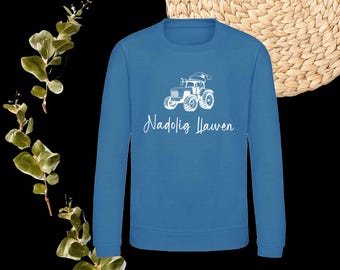 Kids Nadolig Llawen Welsh Christmas farm Tractor Unisex Xmas Jumper Choice of Colours