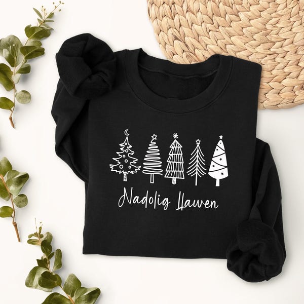 Nadolig Llawen Welsh Jersey unisex negro para árbol de Navidad, color a elegir