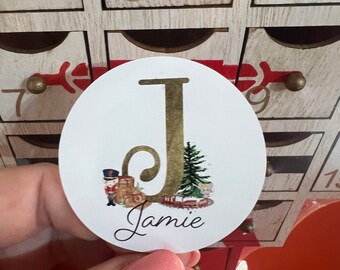 24 Personalised custom Letter Alphabet Christmas Stickers nutcracker inspired