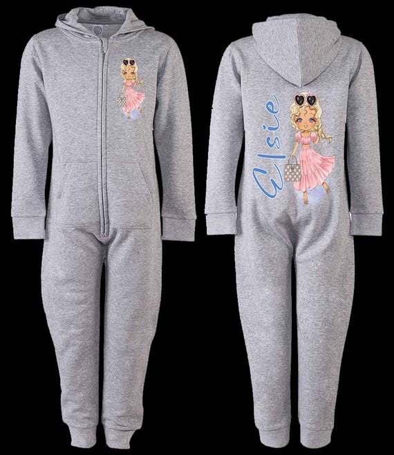 Kids Personalised Onesie All in One Childrens Sizes 3-13