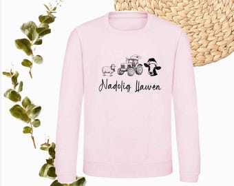 Kids Nadolig Llawen Welsh Christmas farm animals Unisex Xmas Jumper Choice of Colours