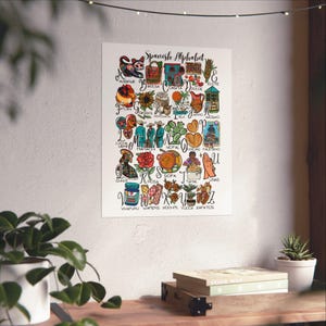 Spanish Alphabet Poster - Hispanic Latino Culture Wall Art Print, Matte Decor, Educational Language Learning, Nursery Kids Room