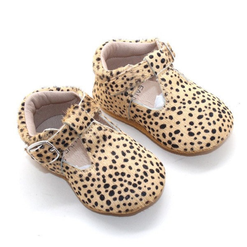 Baby Shoes Leather Tbars Mary Janes Leopard Print Leopard Etsy