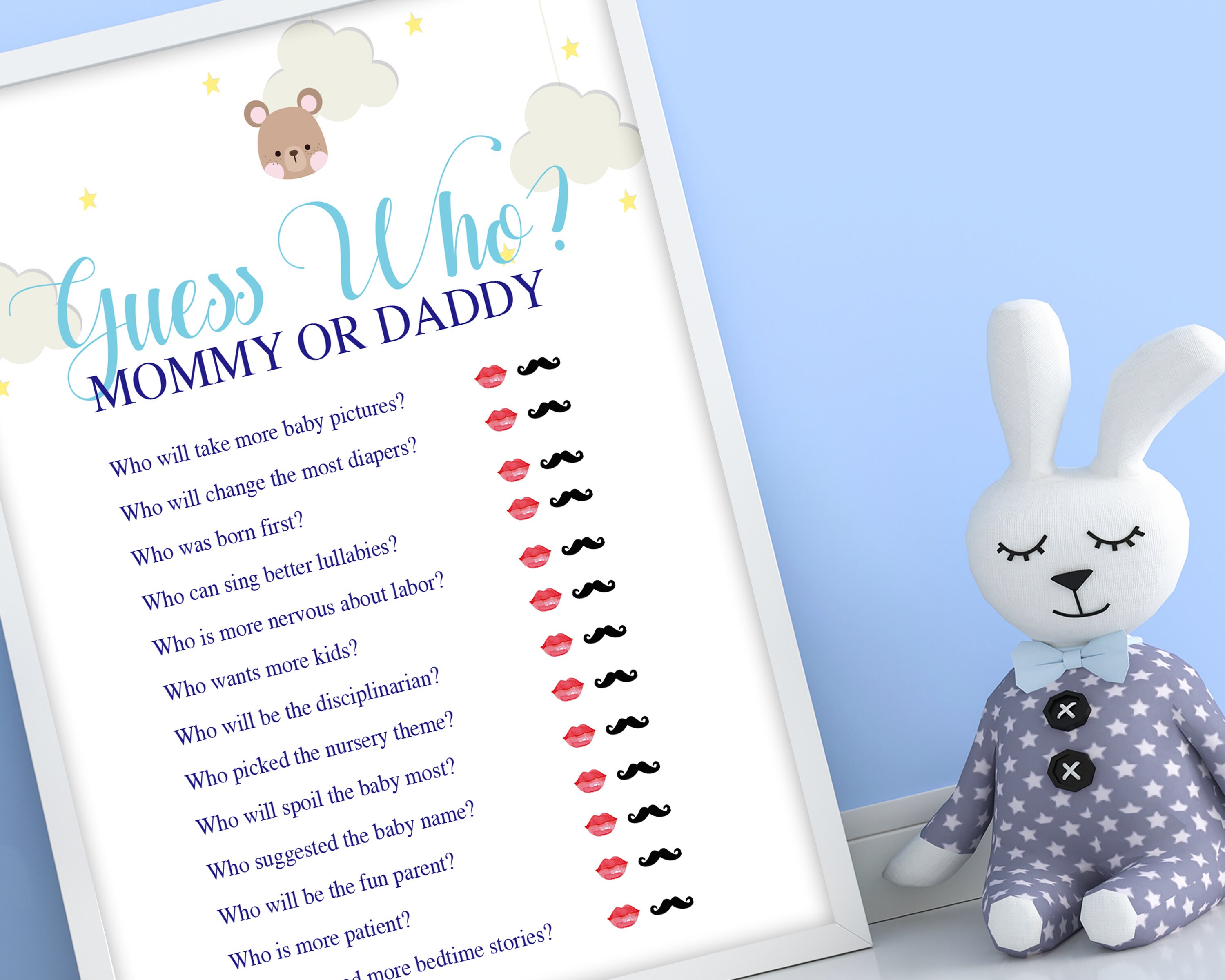 Guess Who Mommy or Daddy Baby Shower Games Printable Games | Etsy