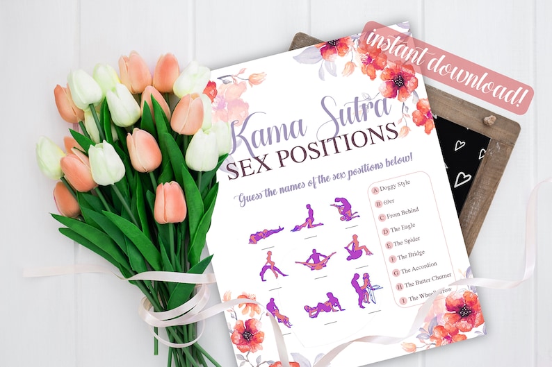 Guess the Sex Positions Kama Sutra Game Bridal Shower Games - Etsy