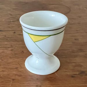 Vintage Villeroy and Boch Trio Egg Cup, 1980s Memphis Style Fine Bone China, Postmodern Geometric Primary Colors West Germany