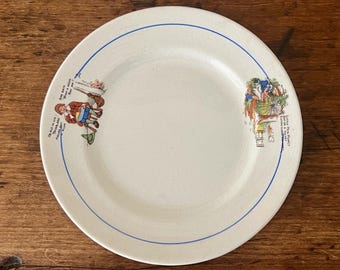 Vintage Nursery Rhyme Plate: Little Jack Horner & Miss Muffet, Elpco China