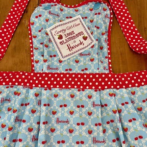 Vintage Harrods Apron: Strawberry & Polka Dot Cotton Bib image 2