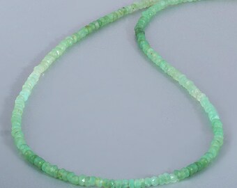 Chrysoprase Jewelry Australian Chrysoprase Beaded Strand Sterling Silver Green Stone Necklace Birthstone Jewelry