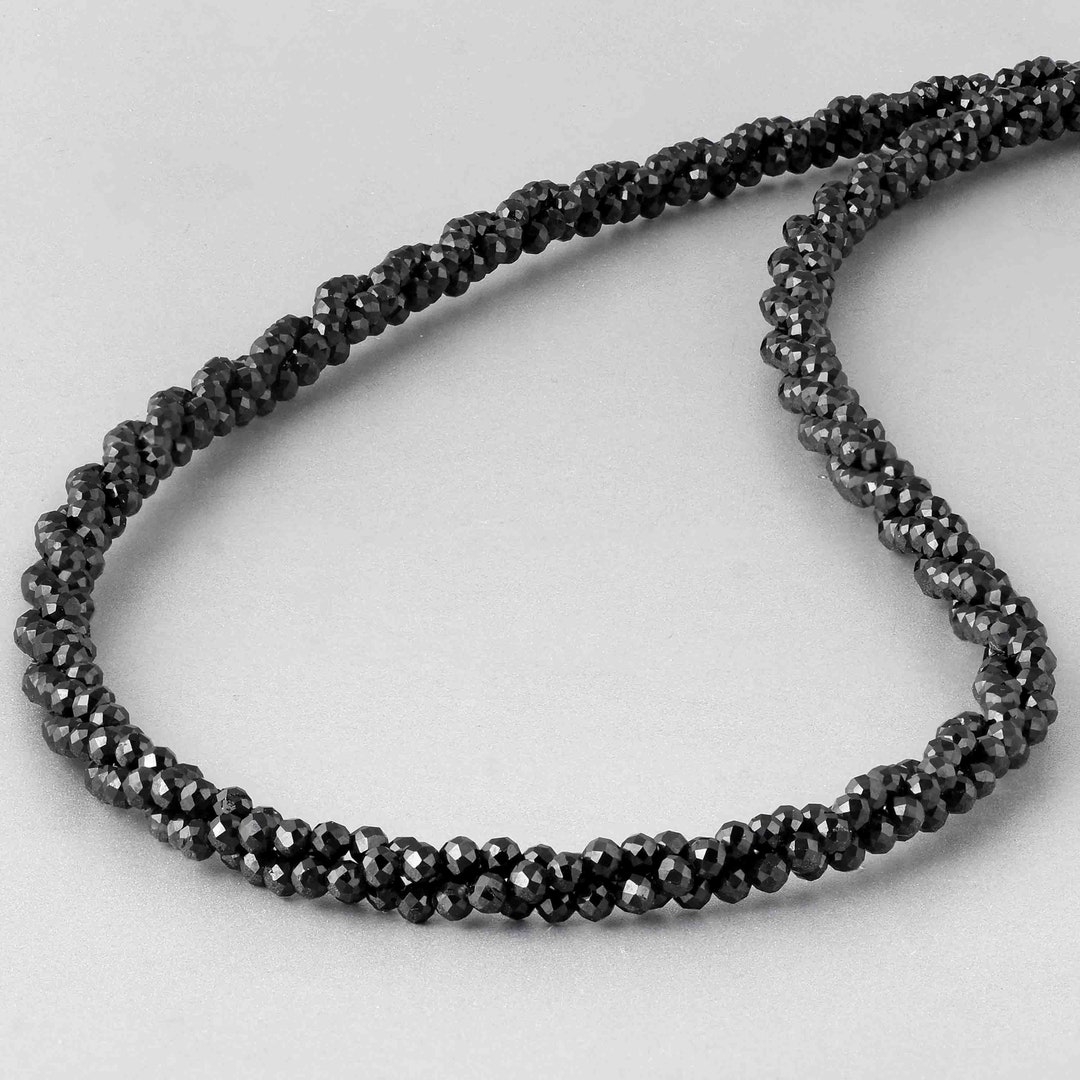 Genuine Black Spinel Necklacebeaded Black Spinel Jewelry Etsy