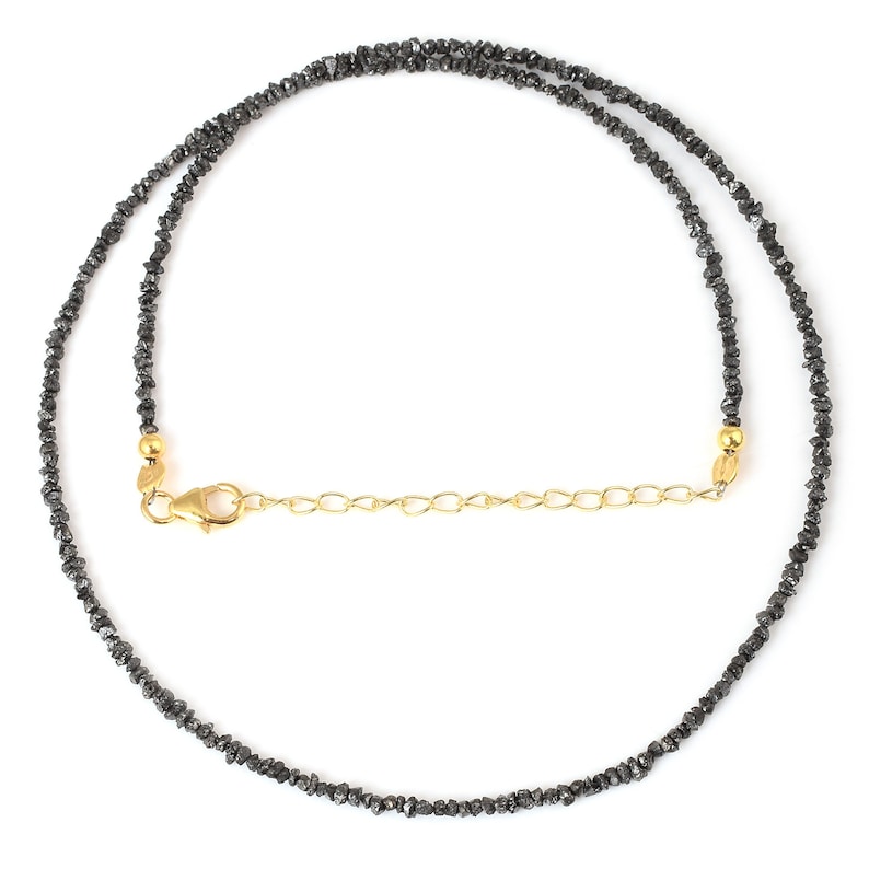 Raw Diamond Necklace Black Diamond Necklace Uncut Diamond Etsy