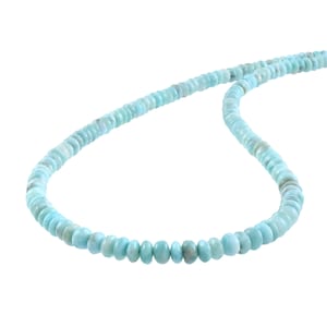 Larimar Necklace,Sterling Silver Chain,Natural Peruvian Blue Gemstone,Healing Crystal Jewelry,Boho Style Gift,Larimar Beaded Necklace
