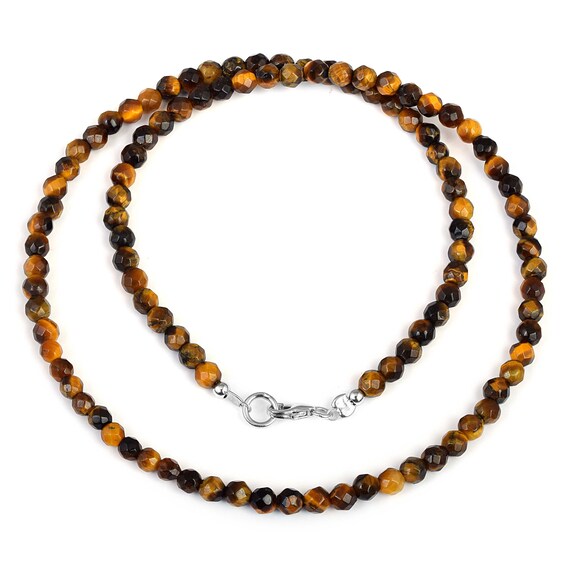 Collana Uomo Con Pietre Naturali - Occhio Di Tigre, Ematite E Lava | Gioiello Spirituale Portafortuna