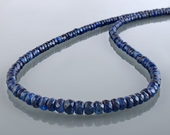 Natural Kyanite Necklace : Sterling Silver ,Faceted Rondelle ,Gift for her