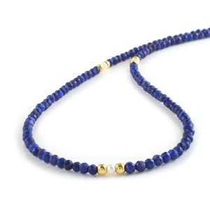 Lapis Lazuli Necklace – Sterling Silver – Deep Blue Gemstone Jewelry – Healing Crystal – Gift for Her