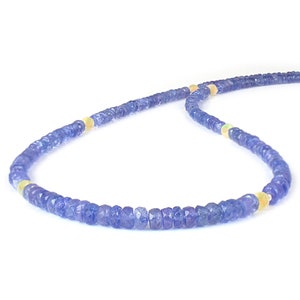 Tanzanite Beads Necklace, Sterling Silver Adjustable Chain, December Birthstone Jewelry, Natural Blue Gemstone Gift, Healing Crystal Gift