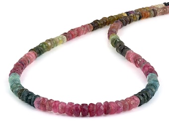 Collier multitourmaline naturelle, collier tourmaline pastèque, bijoux en tourmaline, perles de pouvoir curatif, cadeau tourmaline