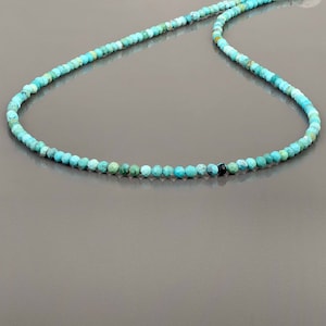 Genuine Turquoise Tiny Seed Beads Necklace Round Faceted Turquoise Beaded Necklace Dainty Turquoise Gemstone Jewelry gift Turquoise Choker