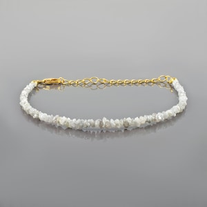 Natural Diamond bracelet, Raw Rough Diamond Bracelet, Uncut diamond nuggets jewelry for unisex,April Birthstone Gift,Diamond Stone Bracelet