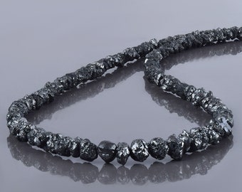 Black Diamond Necklace April Birthstone Sterling Silver