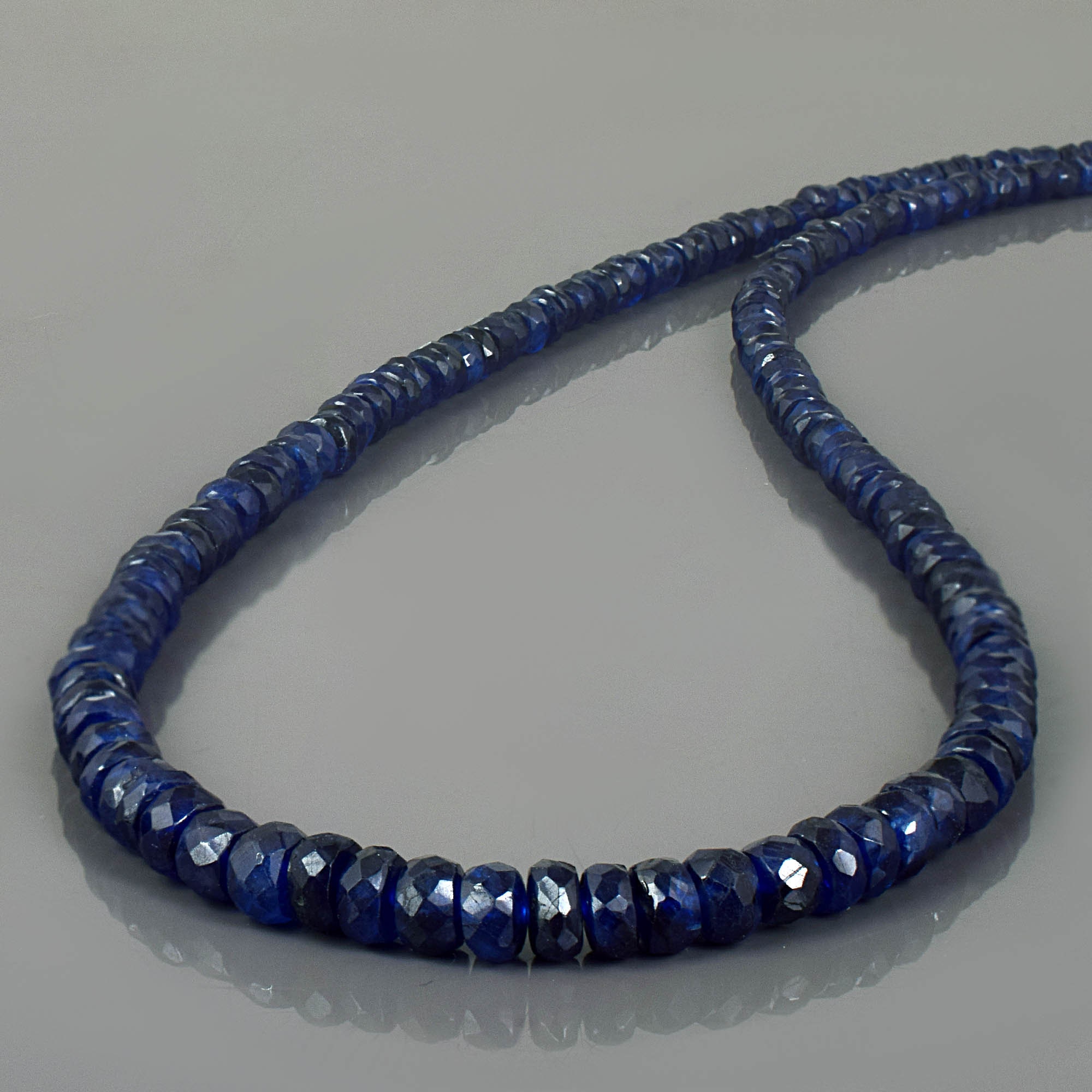 Collier Perles Saphir D'Autriche Et Argent Massif 925 - 44cm - Fait Main En France - Neuf Avec étiquettes