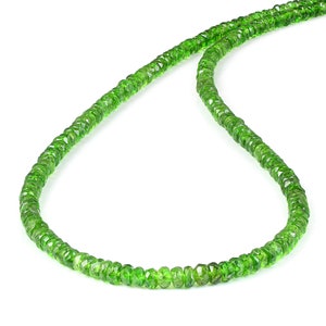 Natural Chrome Diopside Necklace  Empowering Chrome Diopside Faceted Rondelles Necklace Green Necklace Healing Health Gift For Women