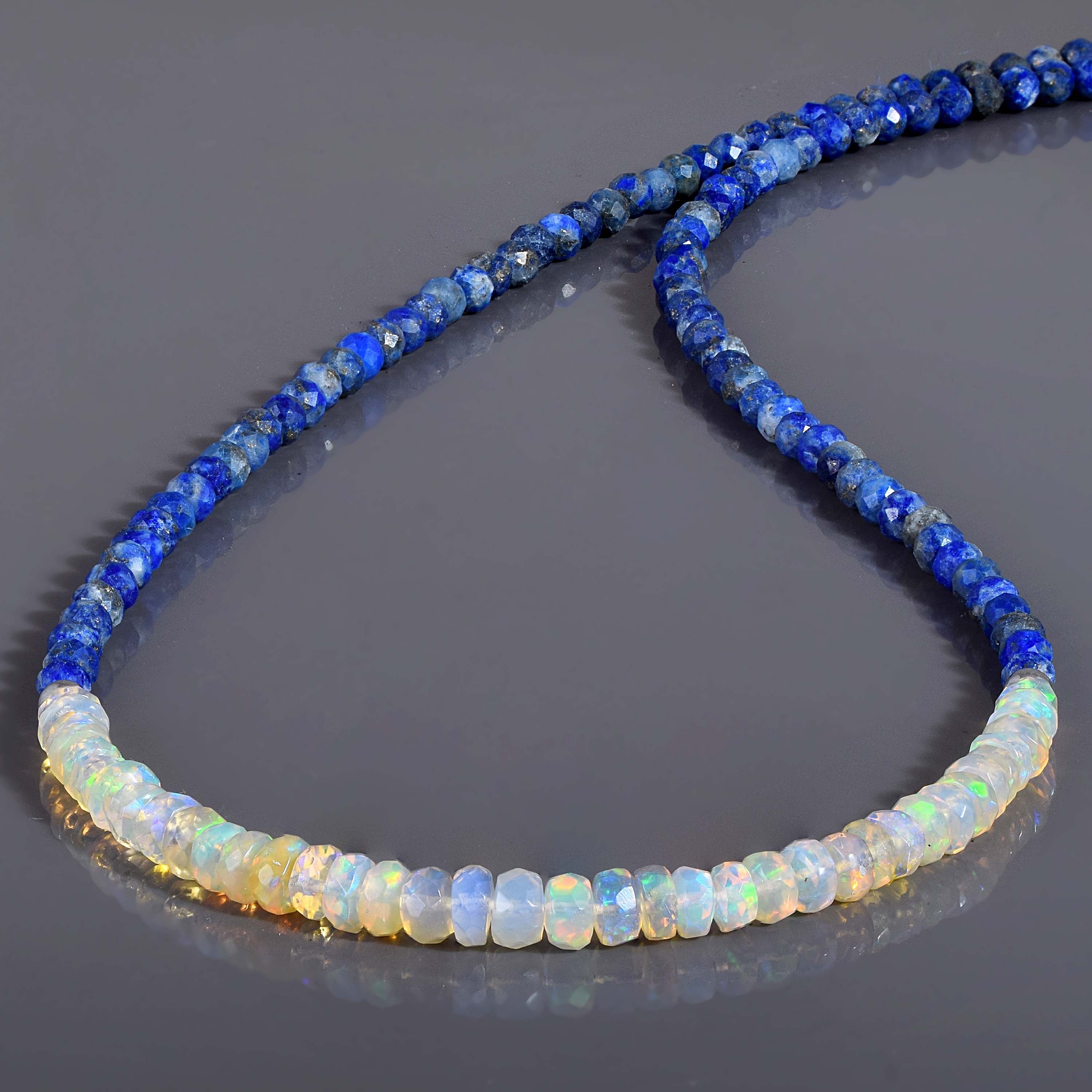 Collana Artigianale Jeweloporium In Argento 925 Con Lapislazzuli, Onice, Cristallo E Granato, Pietre Naturali, Regalo Donna