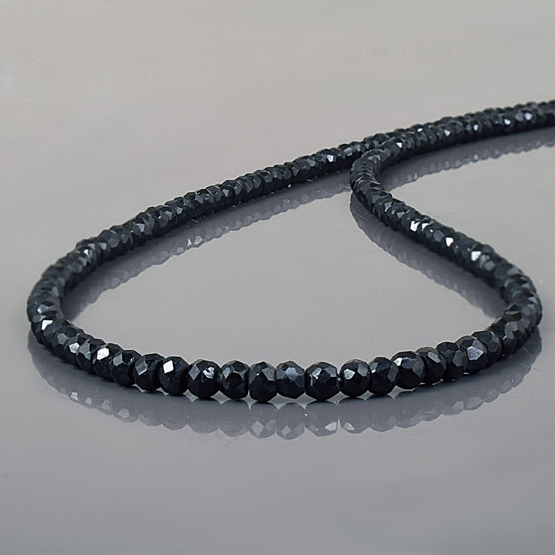 Black Spinel Pendant Necklace with White Topaz in Sterling Silver 1 Black Spinel Pendant Necklace with White Topaz in Sterling Silver 1