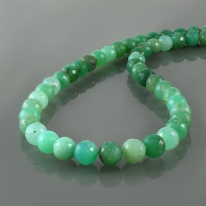 Chrysoprase Necklace – Green Healing Crystal Jewelry – Sterling Silver Chain – Natural Gemstone Gift – Gift for Her