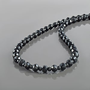 Black Spinel Beaded Necklace – Sterling Silver Adjustable Chain – Unisex Gemstone Jewelry – Gift for Him or Her -Healing Crystal Gift