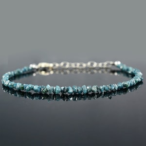 Raw Diamond Bracelet Rough Diamond Bracelet Blue Diamond Bracelet  Blue Diamond Jewelry Diamond Bracelet Uncut Diamond nuggets Blue Diamond