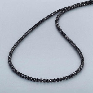 Collar de espinela negra genuina-collar de joyería de espinela negra con cuentas- collar de piedras preciosas negras-espinela negra diminuta -collar de espinela de mujer-