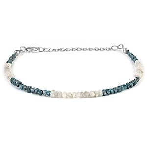 Raw Diamond Bracelet Sterling Silver Adjustable Chain April Birthstone Jewelry Natural Uncut Diamond Nuggets Gift Diamond Crystal Gift