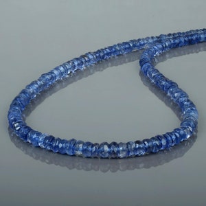 Natural Iolite Necklace,Rondelle Faceted Iolite Gemstone Beads 925 Silver 18" Chain Beaded Blue Iolite Jewelry Healing Gemstone Crystal Set