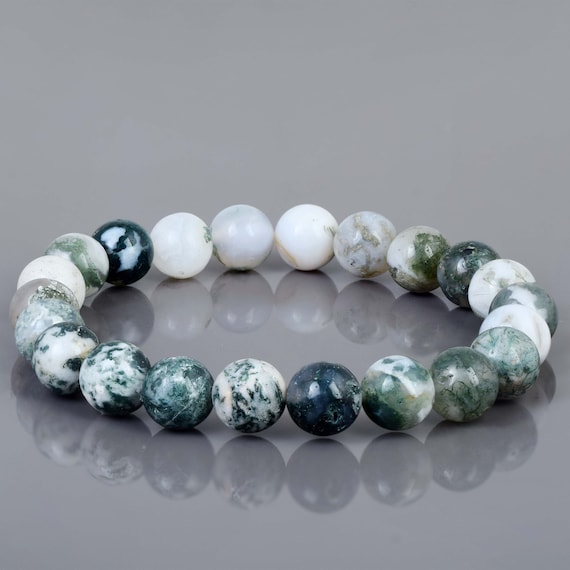 Tree Agate Bracelet , 6mm - Etsy Israel