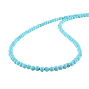 Turquoise Necklace,Turquoise Gemstone Necklace,Boho &hippie Turquoise Jewelry,Smooth Round Turquoise Healing Necklace,Unisex Beads Necklace