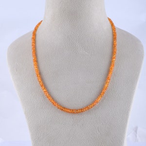 Mandarin Garnet Gemstone Necklace -Natural January Birthstone Gift- Elegant Jewelry Piece-Orange Fanta Garnet -Lobster claw Adjustable chain
