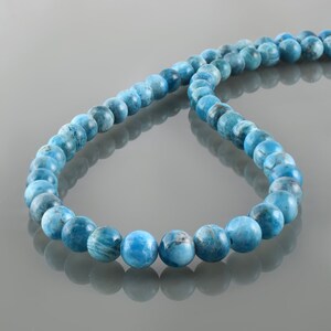 Neon Apatite Necklace | Healing Crystal Jewelry | Sterling Silver Chain | Blue Gemstone Gift for Her