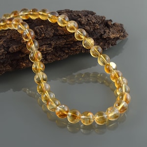 Citrine Necklace | Sterling Silver Chain | Natural Yellow Gemstone Beads | November Birthstone Jewelry |Healing Crystal Jewelry Gift for her