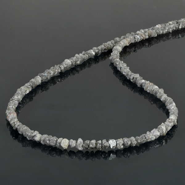 Collier diamants bruts, collier diamants bruts, collier diamants gris, bijoux en diamants, collier de perles de diamants, cadeau diamant, pépites de diamant brut.