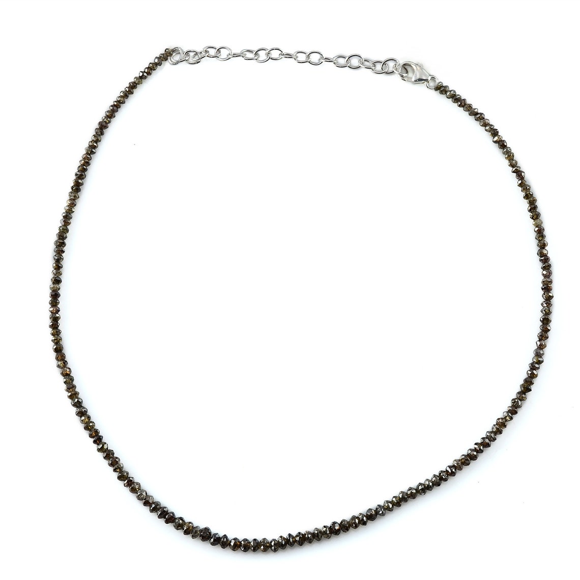 Natural Brown Diamond Necklace Roundels Faceted Polished Raw Etsy