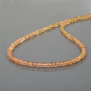 Natural Imperial Topaz Necklace,Sterling Silver Chain November Birthstone Jewelry, Semi Precious Beads Necklace, Topaz Gemstone Beaded Gift